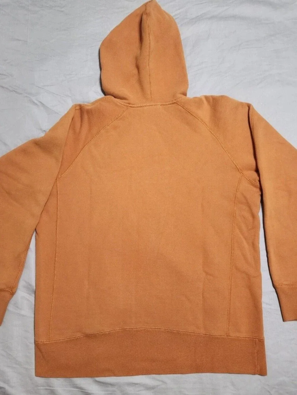 The North Face Men's Large Pullover Hoodie Orange Embroidered Logo Cotton Blend